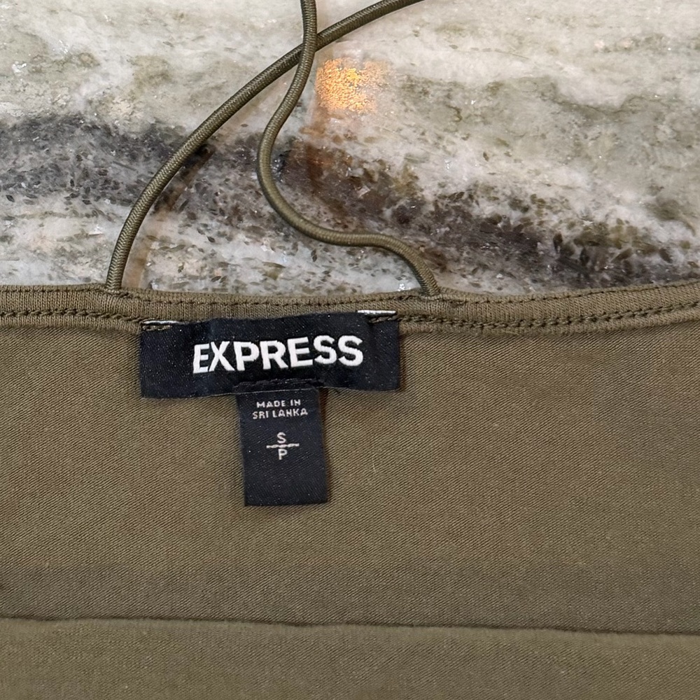 Express Olive Lace Trim Camisole - Picture 3 of 3